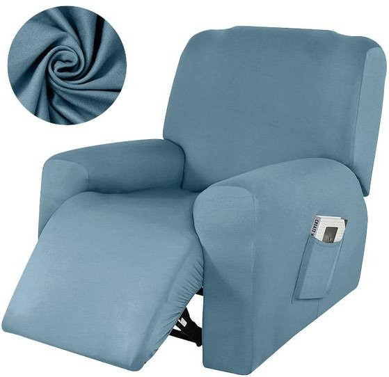 Lellen Wasserdichter Liegesofabezug für 2 Sitze in Blau, elastischer und rutschfester Recliner-Bezug aus Polyester-Elastan-Mix - Bild 1