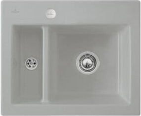 Villeroy & Boch Spüle Subway 60 aus Keramik in Grau mit Ablauggarnitur und Exzenter, CeramicPlus - Bild 1