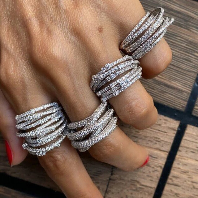 IDOWAITTING Fingerring, Zirkonia, Silber, Damen - Bild 1