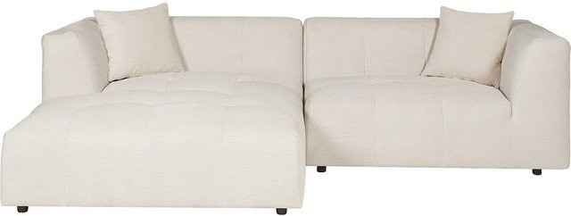 Vente-unique Sofa Naemia in Beige mit Feincord-Bezug und L-Form ohne Schlafmöglichkeit - Bild 1