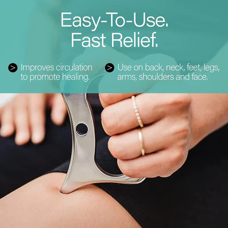 SPEAE Gua Sha Massage Werkzeug aus Edelstahl, Unisex, für den Körper - Bild 3