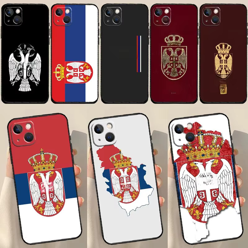 Handyhülle mit Serbien-Flagge für Apple iPhone 16 15 14 13 12 11 Pro Max Plus Mini XR XS X in Multicolour - Bild 1