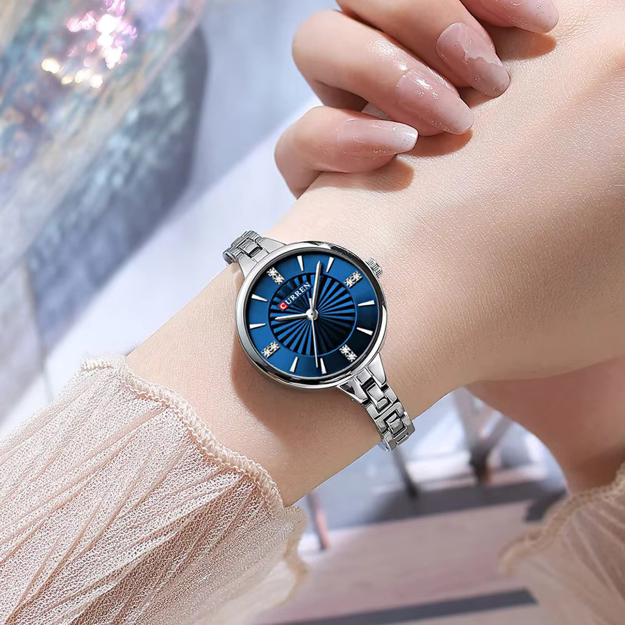 CURREN Armbanduhr, Quarzuhr, Edelstahl, Blau, Damen - Bild 3