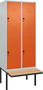 C+P Doppelstock-Spind Classic PLUS Sitzbank mit 2 Abteilen und Buche-Hartholz Sitzfläche, B/T/H: 212 x 80 x 81,5 cm - Bild 1