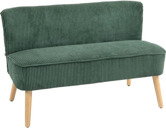 HOMCOM Modernes 2-Sitzer Sofa in Grün mit Stoffbezug und Holzrahmen, B/T/H: 117 x 56,5 x 77 cm - Bild 1