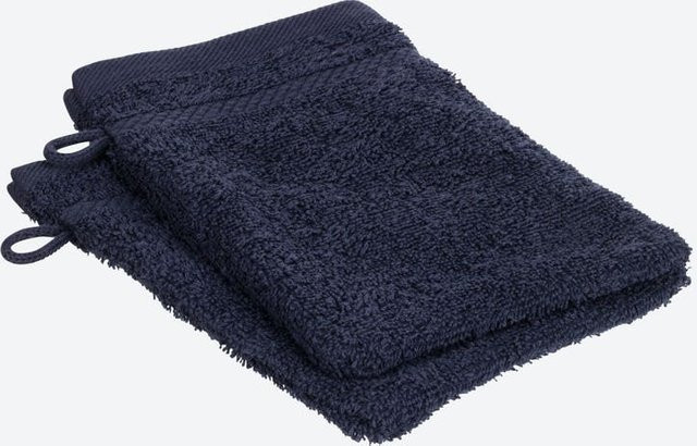 NKD Frottee-Waschhandschuh Classic in Blau, 2er-Pack, B: 16 cm, H: 21 cm - Bild 1