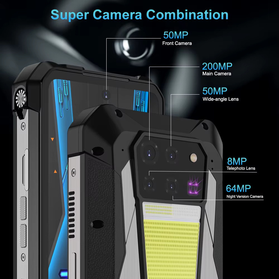 Unihertz Tank 3 Pro Robustes 5G-Smartphone mit 512 GB Speicher, 23800 mAh Akku, 100 Lumen Projektor und 6,79 Zoll FHD Display in Schwarz - Bild 2