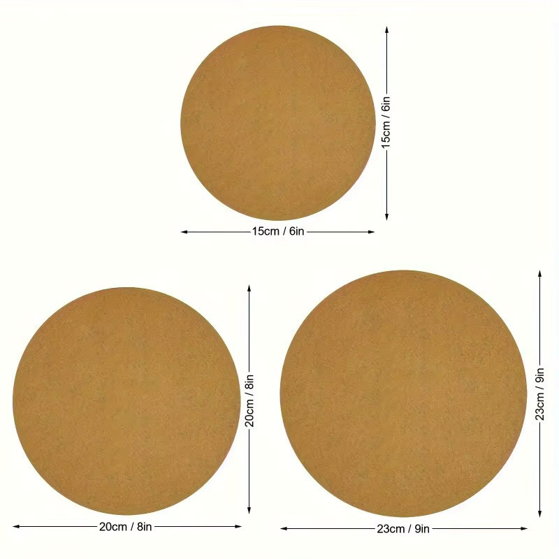 Multifunktionale runde Backeleinlagen aus Papier in Braun für Kuchenformen, Heißluftfritteusen und Dampfgarer Durchmesser: 23,0 cm - Bild 3