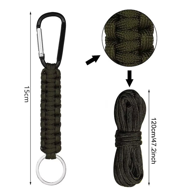 QHSPE Schlüsselanhänger, Paracord, Schwarz, Unisex - Bild 2