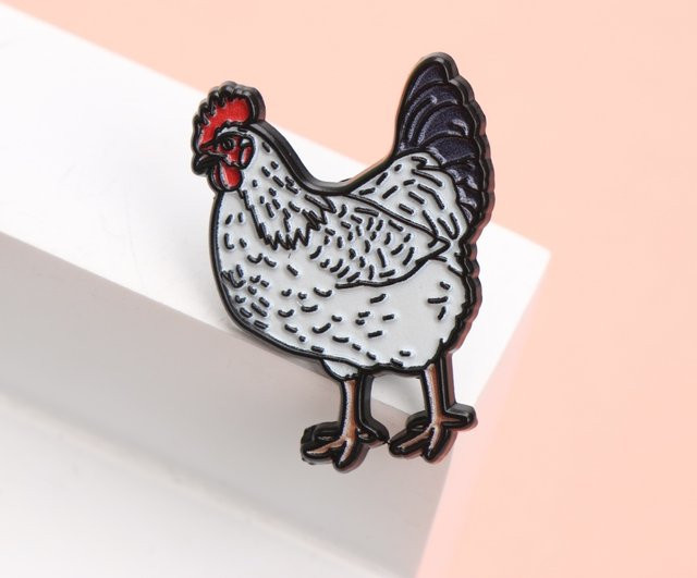 MDKES Anstecknadel Emaille, Cartoon-Huhn, Bunt, Kinder - Bild 1