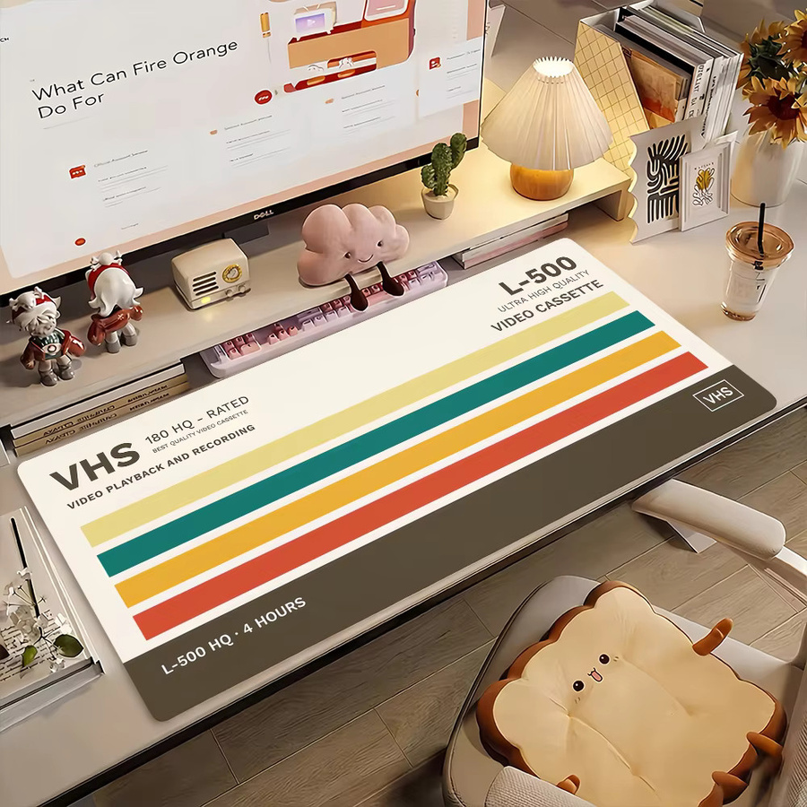 Art V-VHS Mauspad aus Gummi, rutschfeste Schreibtischunterlage für Gamer und Computer in Multicolour - Bild 2