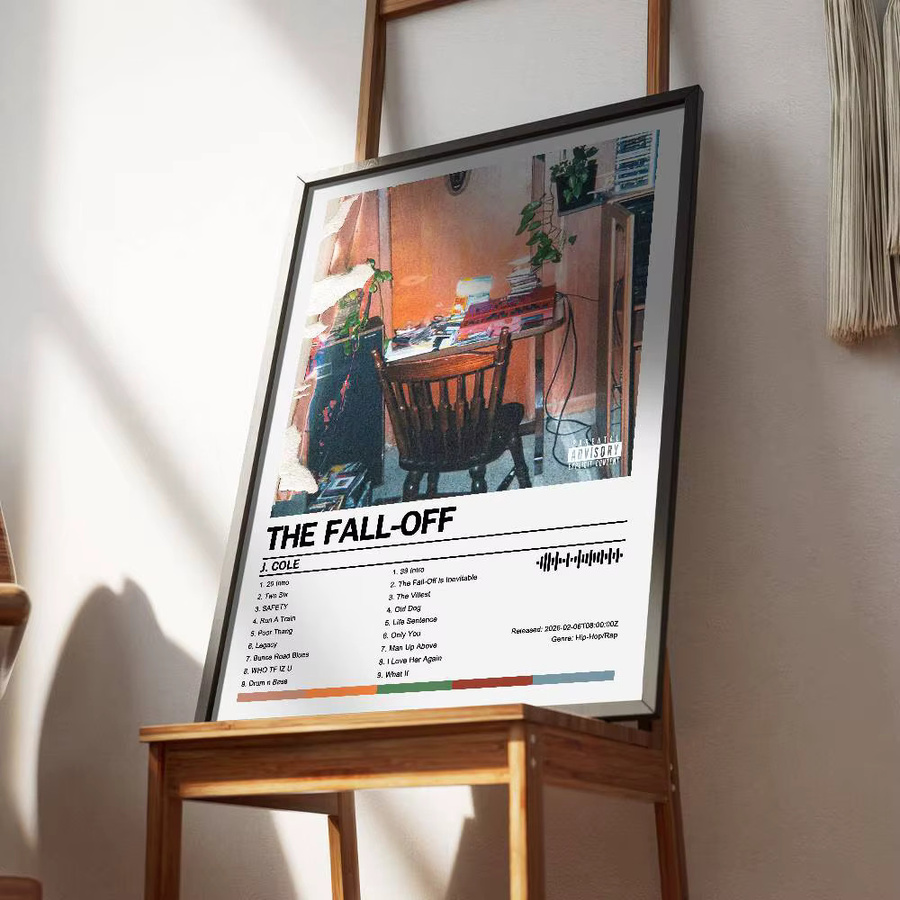J Cole The Fall-Off Poster Album-Cover Wanddeko aus wasserfestem Papier in Mehrfarbig - Bild 2