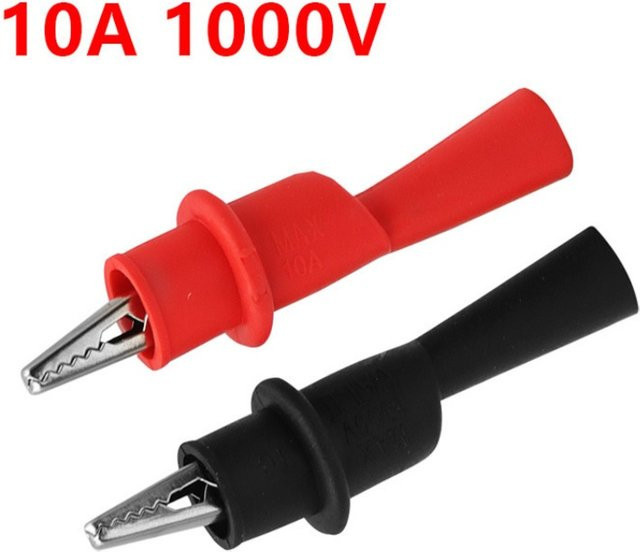 ELECAPITAL Krokodilklemmen Set in Rot und Schwarz für Multimeter-Tester-Sonden - Bild 1