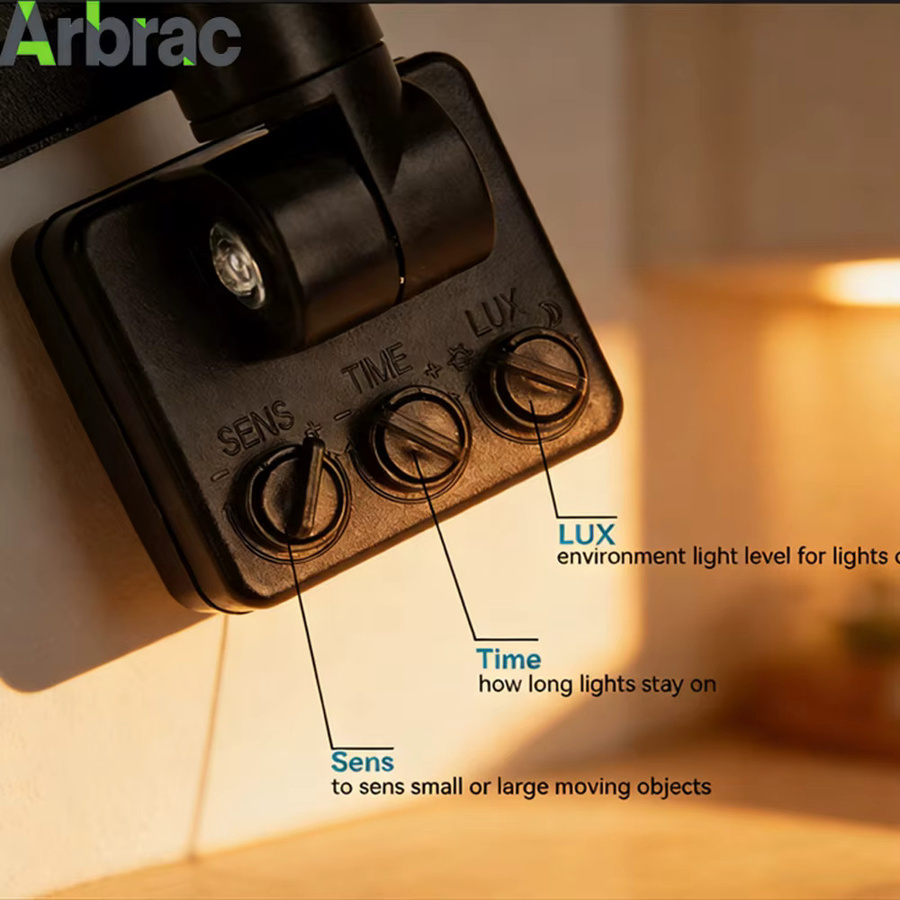 Arbrac LED-Flutlicht mit PIR-Bewegungssensor in Schwarz, 150W, warmweißes Licht, wasserdichter Außenstrahler für Garten und Garage - Bild 4