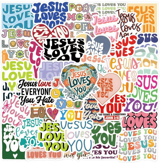 55 Jesus Liebt Dich Graffiti Aufkleber für Notizbuch Koffer Handy DIY - Bild 1