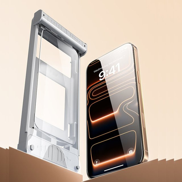 Apple Displayschutz aus gehärtetem Glas für iPhone 17 und iPhone 16 Pro Max, transparent, 3D Hot-Bending mit Vollkleber für einfache Installation - Bild 1