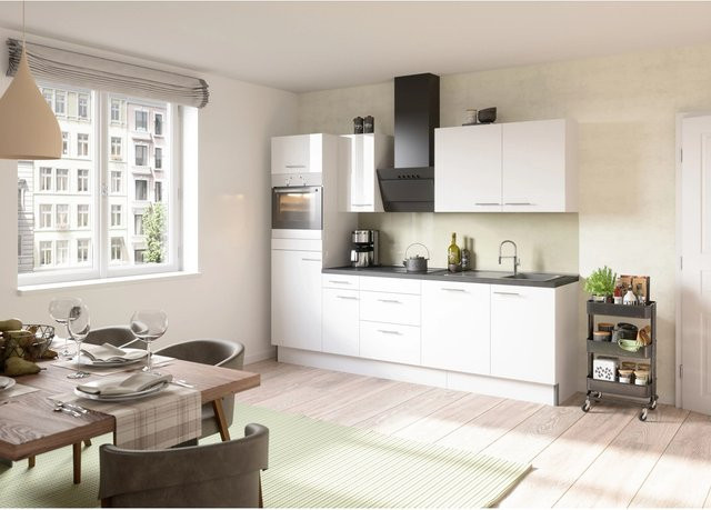Optifit Küchenzeile Optikoncept Rurik in Weiß, modern und glänzend, Breite: 270 cm - Bild 1