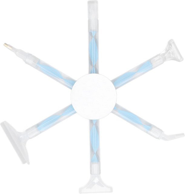 Igeteck Multi Link Diamantmalerei-Stift aus Aluminiumlegierung mit 6 Kunststoff-Tipps in Blau und Weiß - Bild 1