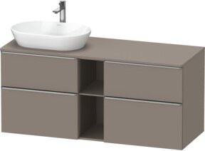 Duravit Waschtischunterschrank D-Neo in Grau Matt mit Schubladen und offenen Regalfächern, B/T: 140 x 55 cm - Bild 1