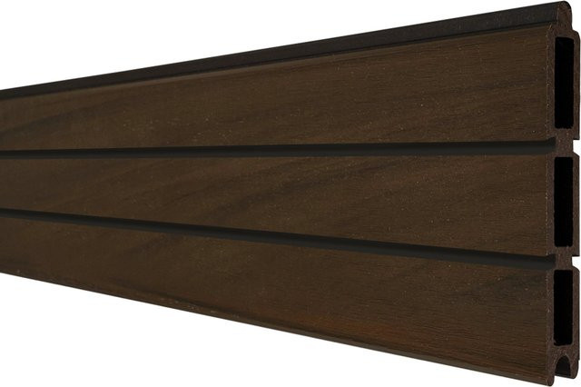 GroJa Steckzaun-Einzelprofil Solid-Rhombus in Walnuss aus Co-Ex BPC, Höhe: 180 cm, Breite: 30 cm, Tiefe: 1,9 cm - Bild 1