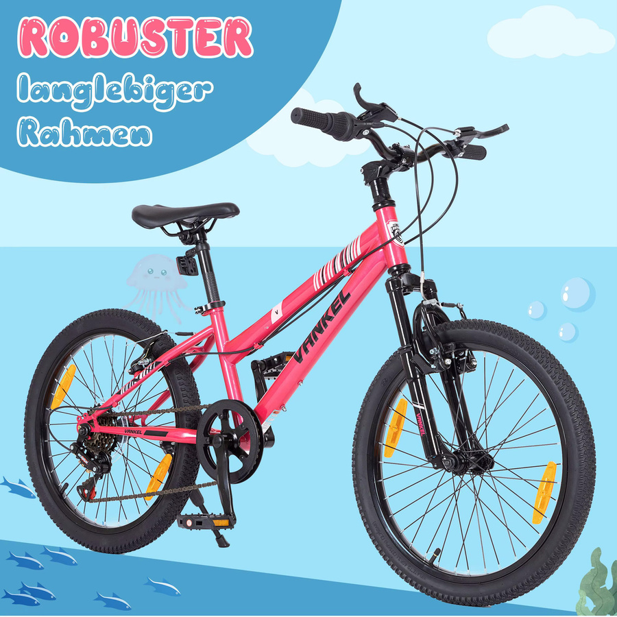 Sinaopus Kinderfahrrad, 20-Zoll-Mountainbike, 6-Gang, für Jungen und Mädchen im Alter von 6–9 Jahren - Bild 3