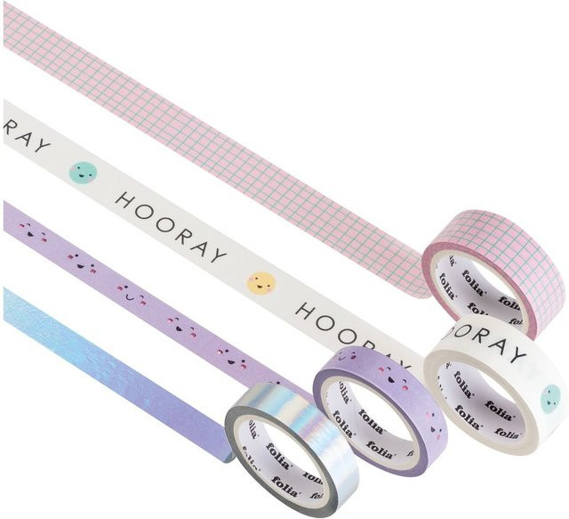 Washi Tape Set Happy Vibes Hotfoil Multicolor aus FSC-zertifiziertem Papier - Bild 1