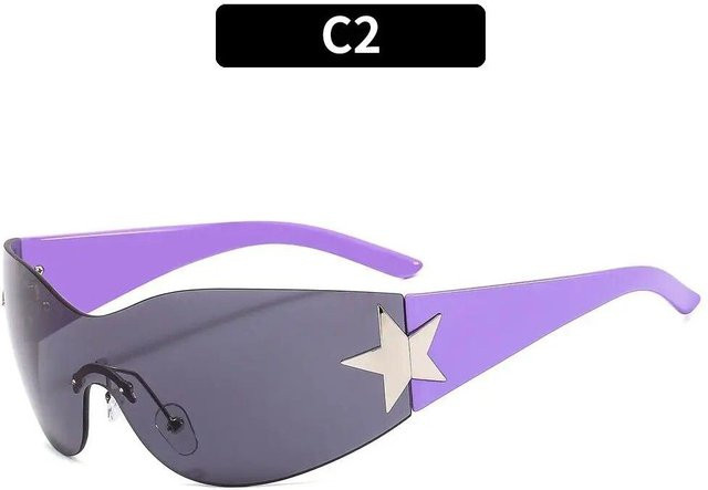 Binchi Outdoor Equipment Sonnenbrille, randlos, Cat-Eye, Unisex, grey, purple, plastic - Bild 1