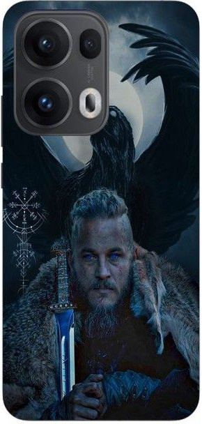 Manicase Handyhülle für Oppo Reno 13 Pro 5G Wikinger Ragnar Lothbrok Rabe in Schwarz - Bild 1