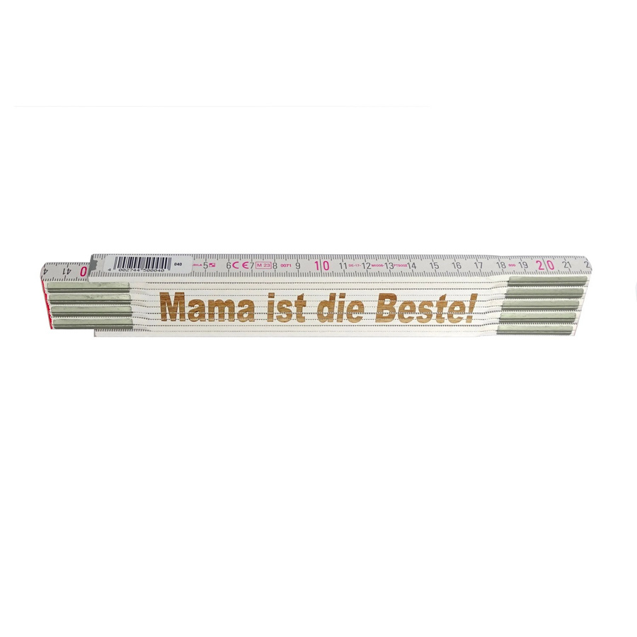 Stabila Zollstock aus Holz mit Lasergravur Mama ist die Beste, weiß, Länge: 2 m - Bild 2