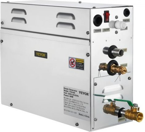 VEVOR Dampferzeuger 6 kW mit LED Digitaldisplay und Zeitschaltuhr für Home Spa und Sauna in Silber - Bild 1