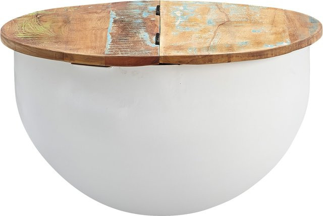 Couchtisch SERCHIO von KADIMA DESIGN im Industrie Stil aus Mango Massivholz und Eisen mit klappbarer Tischplatte, B: 60,0 cm, T: 60,0 cm, H: 34,0 cm - Bild 1