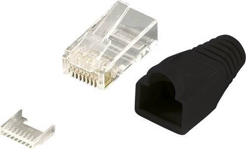 LogiLink MP0024 RJ45-Steckverbinder CAT 6 ungeschirmt, 8P8C, Schwarz, 100 Stück - Bild 1