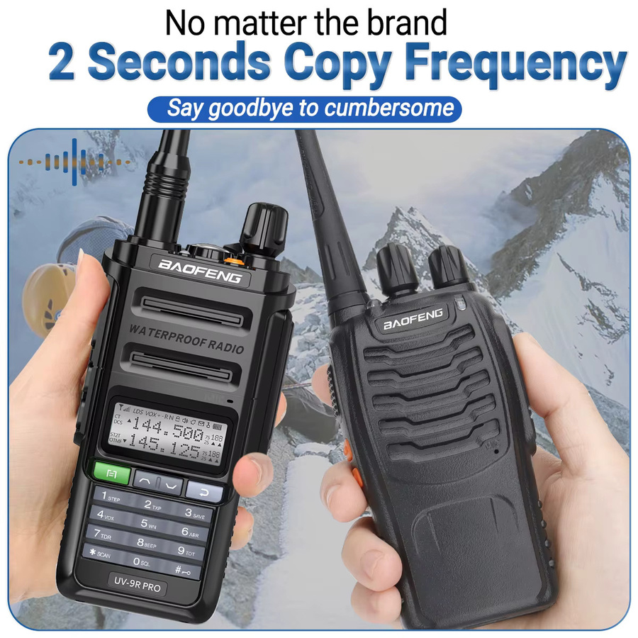 Baofeng UV-9R PRO V2 Wasserdichtes Walkie-Talkie UHF VHF Band mit USB-C, Schwarz - Bild 4