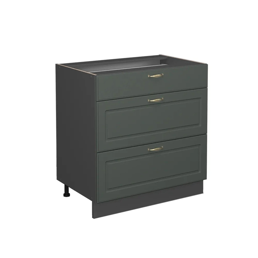 Vicco Küchenunterschrank Fame-Line in Grün-Gold und Anthrazit im Landhausstil mit 3 Schubladen, B/T/H: 80 x 51,6 x 82 cm - Bild 2