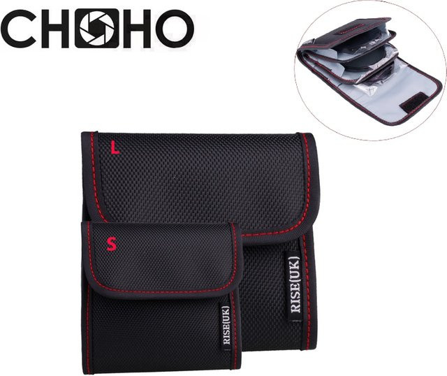CHOHO Objektivfilter-Brieftasche in Schwarz mit 3/4 Taschen für DSLR-Kameras und Adapterringe - Bild 1