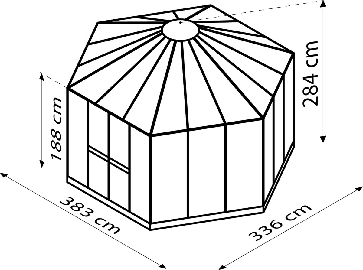 Vitavia Gewächshaus-Pavillon Juno 9000 in Weiß mit Stahlfundament und Kombiverglasung aus ESG und Polycarbonat, 9,0 m² - Bild 2