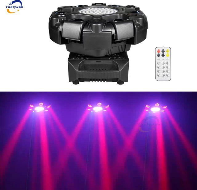 Ybeiyuan 6-Kopf Moving Head mit Dye Strobe Effekt, DMX512 und Fernbedienung, Schwarz - Bild 1