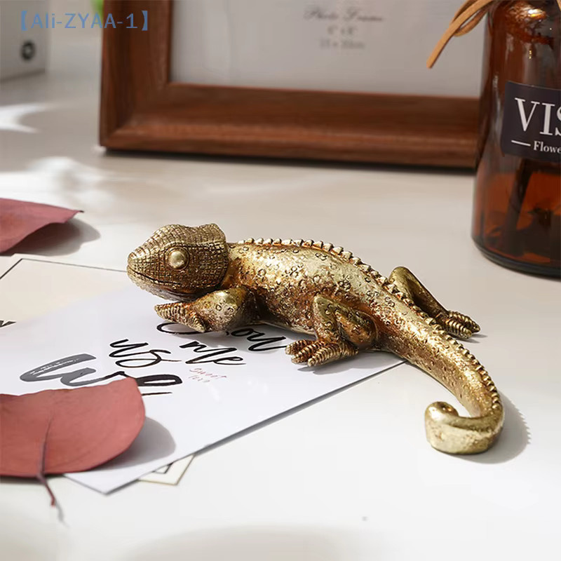 JETTING Gecko Wanddekoration Goldene Eidechse aus Kunstharz als Wandskulptur für Zuhause und Garten - Bild 5