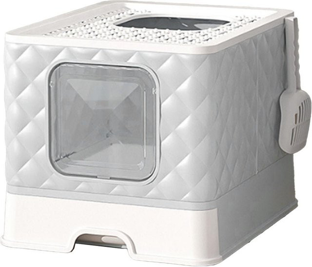 TOMTOP JMS Halbgeschlossene Katzentoilette mit Schublade und Deckel in Grau - Bild 1