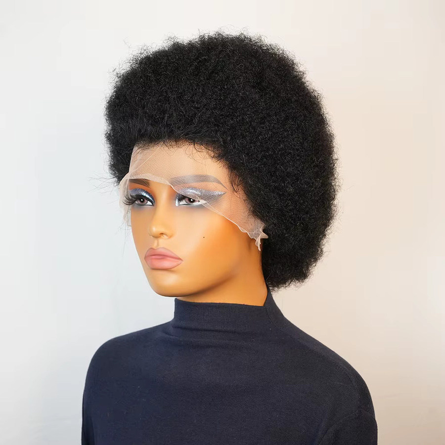 OYM HAIR Afro Perücke, brasilianisches Echthaar, Pixie Cut, Schwarz - Bild 5