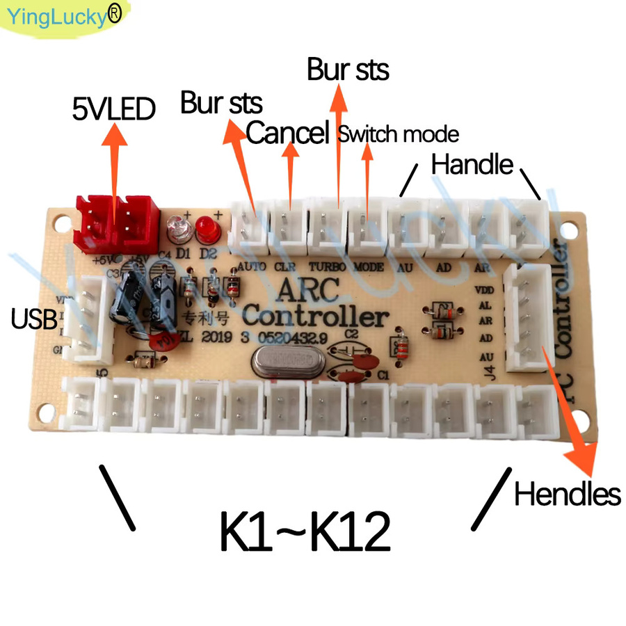 Sanwa 2-Spieler Arcade Zero Delay Kit mit USB-Encoder für PC und Raspberry Pi, Multicolor, inklusive Sanwa Joystick und Push Buttons - Bild 2