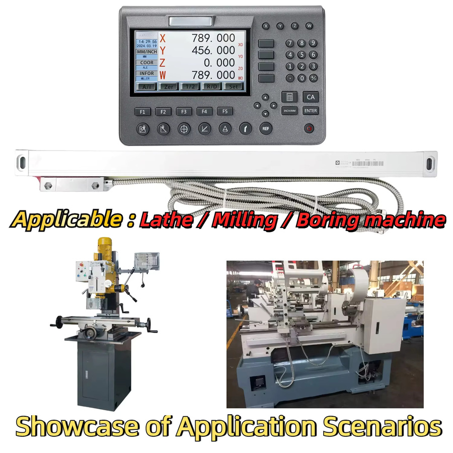 aoedro SDS200 4 Achsen Digitalanzeige Set mit LCD-Display und optischen Lineal-Linearskalen, 5µm Präzision, AC110V/220V - Bild 5