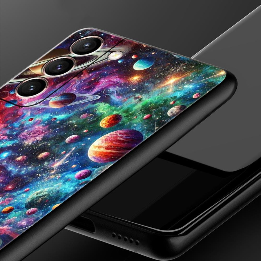 Univers Sternenhimmel Mond Handyhülle für Samsung Galaxy S26 S25 S24 S23 S22 S21 FE Ultra Plus 5G aus weichem TPU - Bild 2