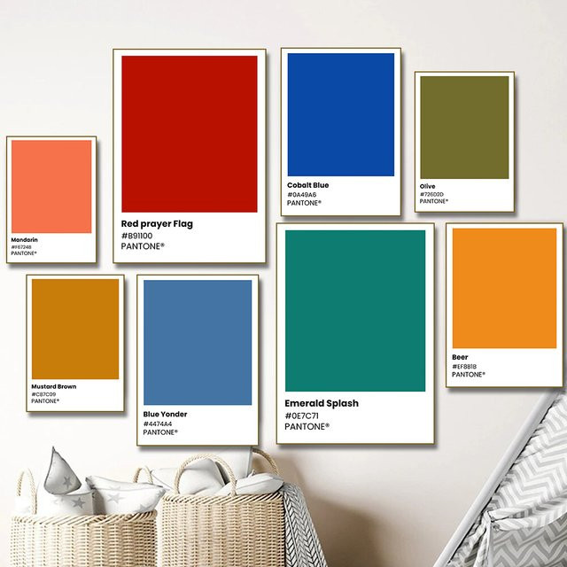 Potdemiel Wandkunst Poster im Nordic Design als Leinwanddruck in Blau und Grün - Bild 1
