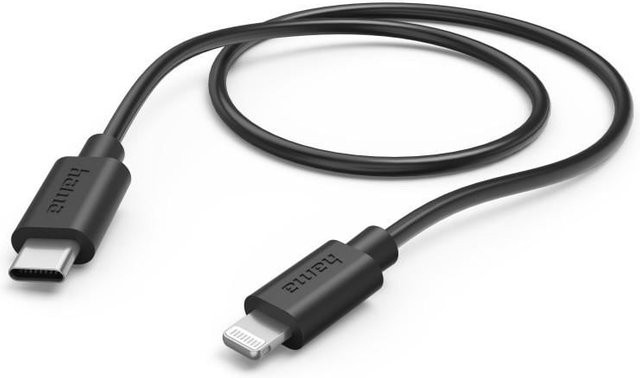 Hama USB-C auf Lightning Lade- und Datenkabel, Schwarz, 0,75 m - Bild 1