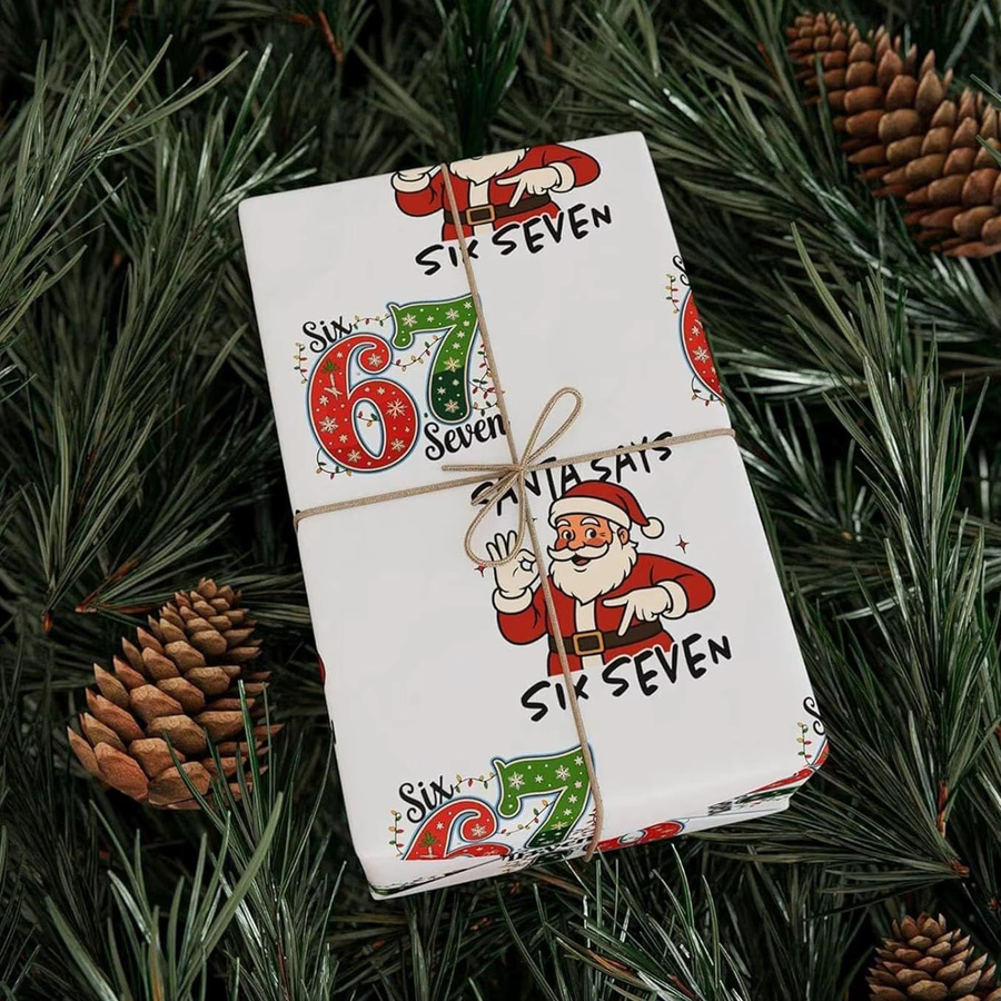67 Blatt Weihnachtsgeschenkpapier zum Verpacken deiner Geschenke mit lustigen Weihnachtsdesigns - Bild 3