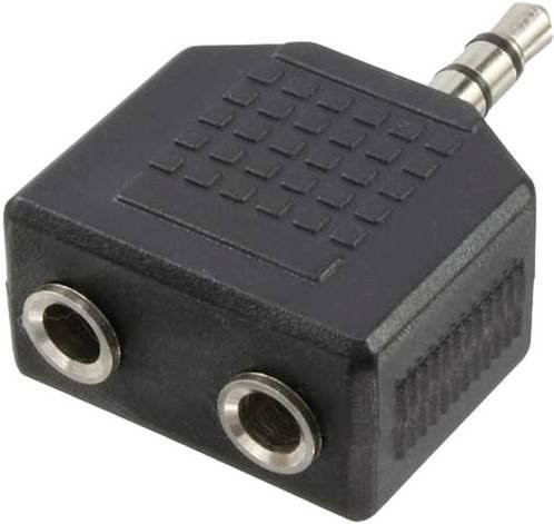 LogiLink CA1002 Klinke Audio Adapter Schwarz mit 1x 3,5 mm Klinkenstecker auf 2x 3,5 mm Klinkenbuchse - Bild 1