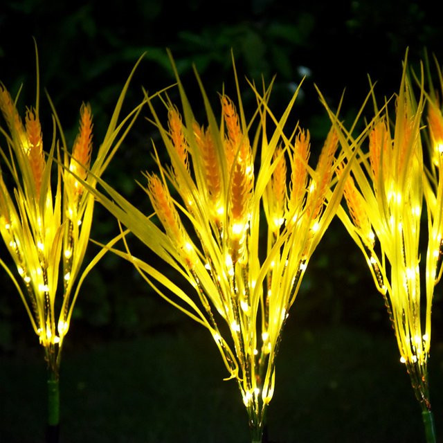 2er-Set Solar LED Weizenohr Lampen wetterfest für die Garten- und Hofdekoration - Bild 1