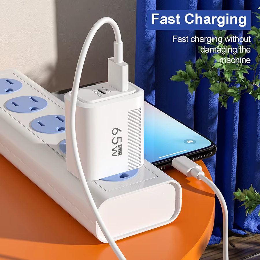 MAEBOXY USB Typ C Wandladegerät 65W PD Schnellladung mit QC3.0 für Samsung, Huawei, iPhone und Xiaomi, Weiß - Bild 3