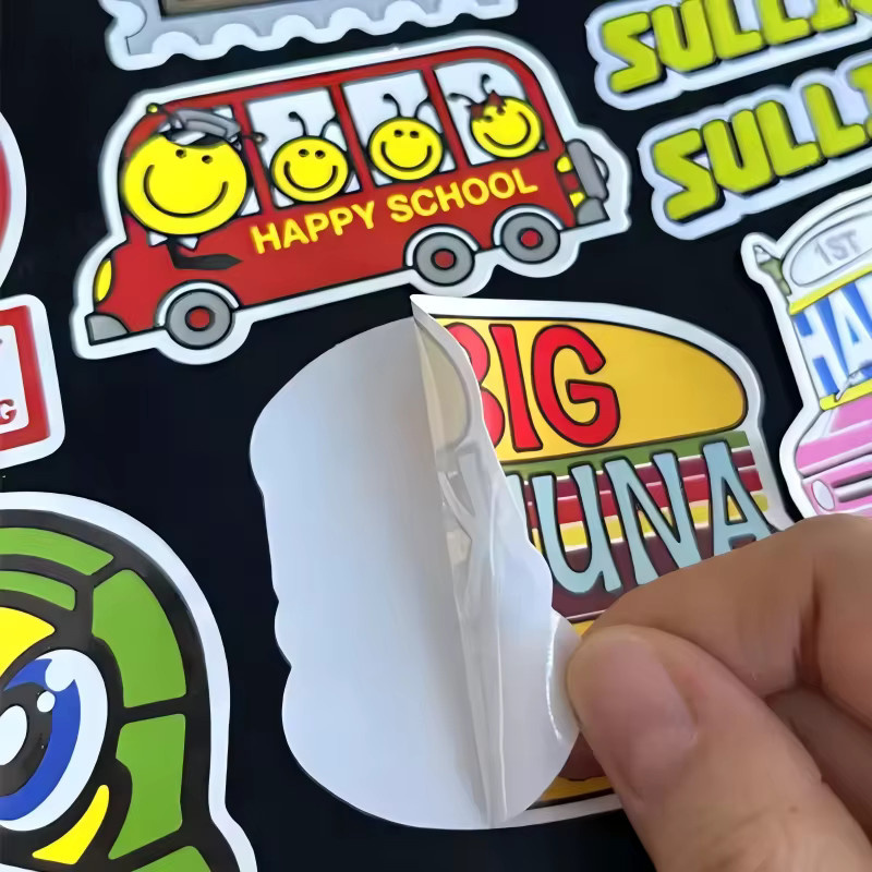 100 Stück personalisierte Vinyl Aufkleber in Mehrfarben, wasserfeste und glänzende Logo-Sticker für Laptop und Unternehmen - Bild 2